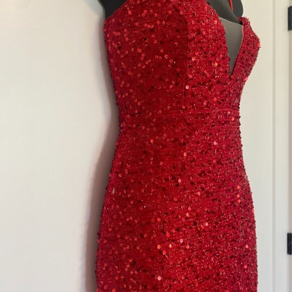 Red Sparkle Mini‎ Dress Women's Size Small - Picture 4 of 9